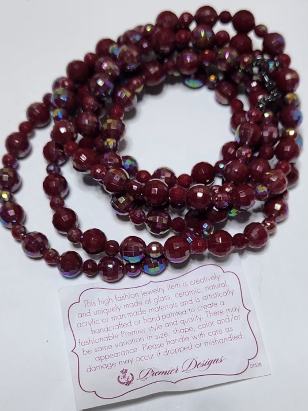 Premier Designs Burgundy AB Necklace - Picture 3 of 3